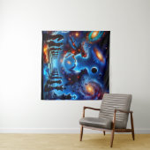Celestial Chessboard in Deep Space Wandteppich (Beispiel (Horizontal))