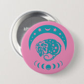 Celestial Cjüngsten Moon Possum Whimsical Nature Button (Vorne & Hinten)