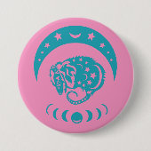 Celestial Cjüngsten Moon Possum Whimsical Nature Button (Vorderseite)
