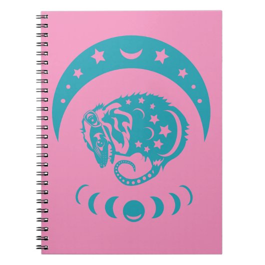 Celestial Cjüngsten Moon Possum Whimsical Nature Notizblock (Vorderseite)