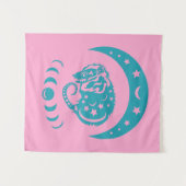 Celestial Cjüngsten Moon Possum Whimsical Nature Wandteppich (Vorderseite (Horizontal))