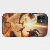 Celestial Clash: Red & Gold Case-Mate iPhone Hülle (Rückseite (Horizontal))
