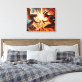 Celestial Clash: Red & Gold Leinwanddruck (Insitu (Schlafzimmer))
