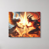 Celestial Clash: Red & Gold Leinwanddruck (Vorderseite)