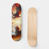 Celestial Clash: Red & Gold Skateboard (Vorderseite)
