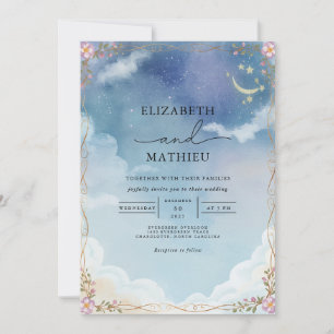 Celestial Cloud Bloom Wedding Einladung