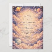 Celestial Cloud Planets Baby Shower Einladung (Vorderseite)