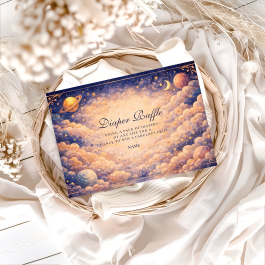 Celestial Cloud Planets Diapper Raffle  Begleitkarte
