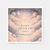 Celestial Clouds Stars Baby Shower Serviette (Vorderseite)