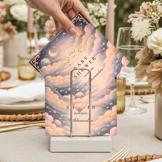 Celestial Clouds Stars Baby Shower Serviette