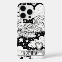 Celestial Clouds Stars Doodle Personalisiert