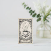 Celestial Coffee Shop | Vintage Celestial Visitenkarte (Stehend Vorderseite)