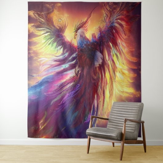 Celestial Colorful Phoenix Tapestry Wandteppich (Beispiel)