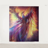 Celestial Colorful Phoenix Tapestry Wandteppich (Vorderseite)
