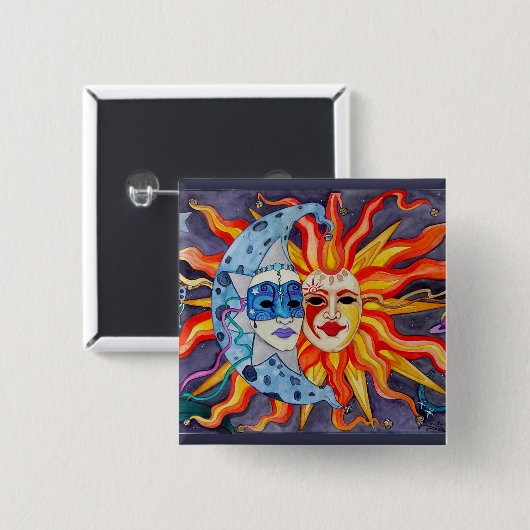 Celestial Comedy und Tragedy Button (Vorne & Hinten)