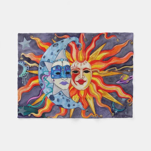 Celestial Comedy und Tragedy Fleecedecke (Vorderseite (Horizontal))