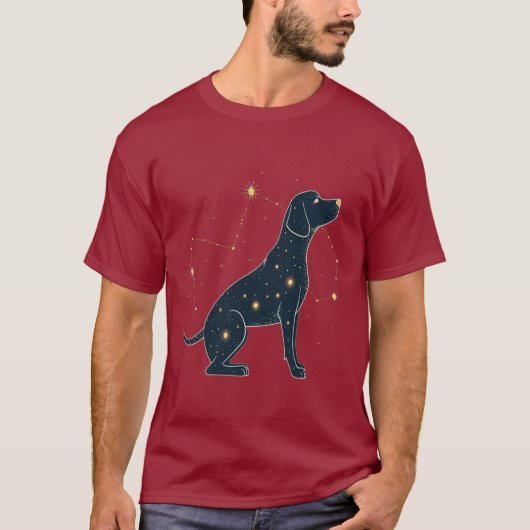 Celestial Companion: Starry Silhouette T-Shirt (Vorderseite)