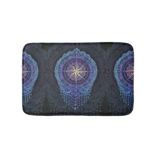 Celestial Compass Mandala Badematte (Vorderseite)