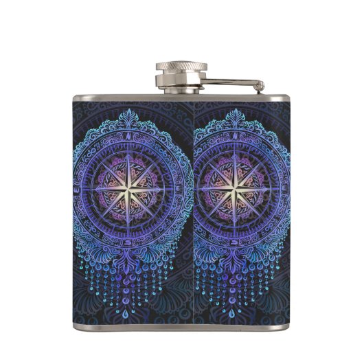 Celestial Compass Mandala Flachmann (Rückseite)