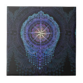 Celestial Compass Mandala Fliese (Vorderseite)