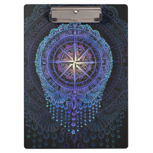 Celestial Compass Mandala Klemmbrett