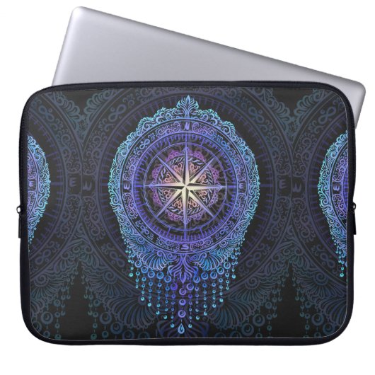 Celestial Compass Mandala Laptopschutzhülle (Vorderseite)