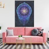 Celestial Compass Mandala Leinwanddruck (Insitu (Wohnzimmer))