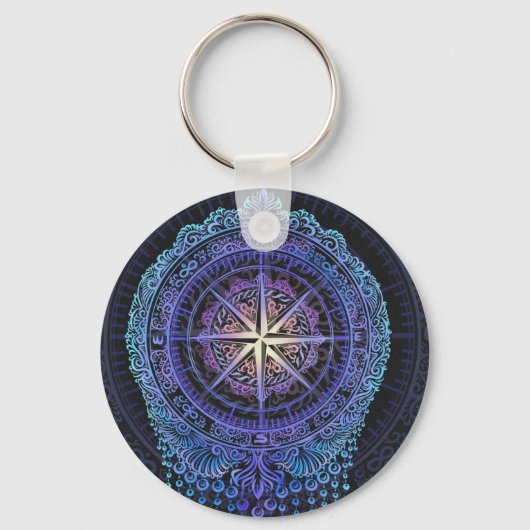 Celestial Compass Mandala Schlüsselanhänger (Vorderseite)