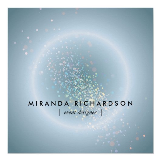 Celestial Confetti Glow Blue Poster (Vorderseite)