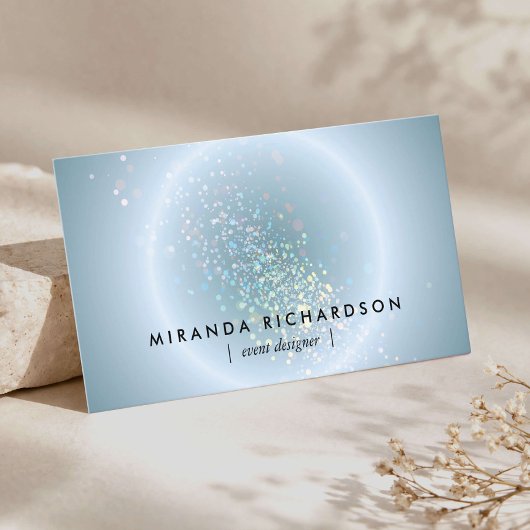 Celestial Confetti Glow Blue Visitenkarte
