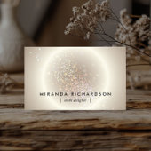 Celestial Confetti Glow Gold Eventplaner Visitenkarte