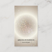 Celestial Confetti Glow Gold Vertikal Visitenkarte (Vorderseite)