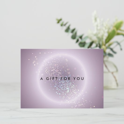 Celestial Confetti Lila Geschenkgutschein (Stehend Vorderseite)
