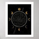 Celestial Constellation Art Print Black Gold Poster (Vorne)