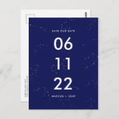 Celestial Constellation Blue Stars Save the Date Postkarte (Vorne/Hinten)