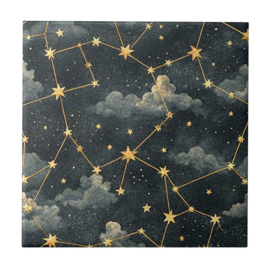 Celestial Constellation Star Pattern (1) Fliese (Vorderseite)