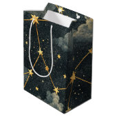 Celestial Constellation Star Pattern (1) Mittlere Geschenktüte (Rückseite Schrägansicht)