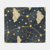 Celestial Constellation Star Pattern (2) Fleecedecke (Vorderseite (Horizontal))