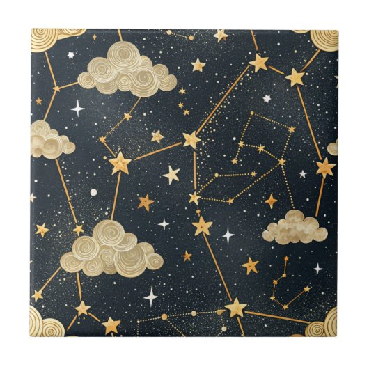 Celestial Constellation Star Pattern (2) Fliese (Vorderseite)