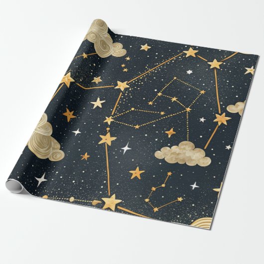 Celestial Constellation Star Pattern (2) Geschenkpapier (Ungerollt)