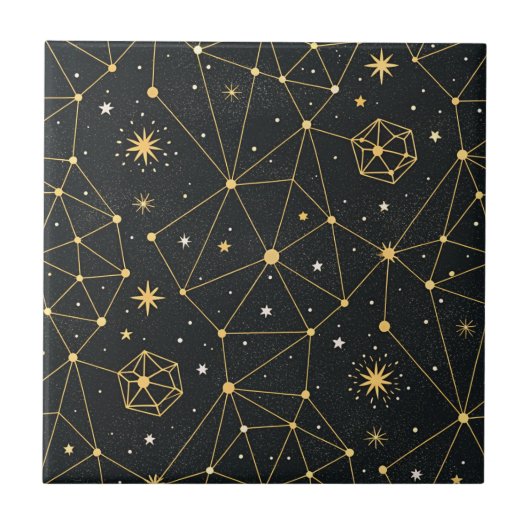 Celestial Constellation Star Pattern (3) Fliese (Vorderseite)