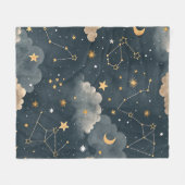 Celestial Constellation Star Pattern (5) Fleecedecke (Vorderseite (Horizontal))