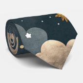 Celestial Constellation Star Pattern (5) Krawatte (Gerollt)