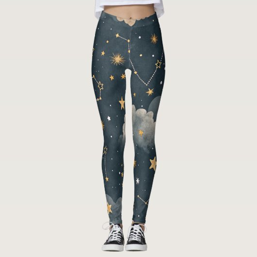 Celestial Constellation Star Pattern (5) Leggings (Vorderseite)