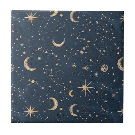Celestial Constellation - Starry Night (1) Fliese (Vorderseite)