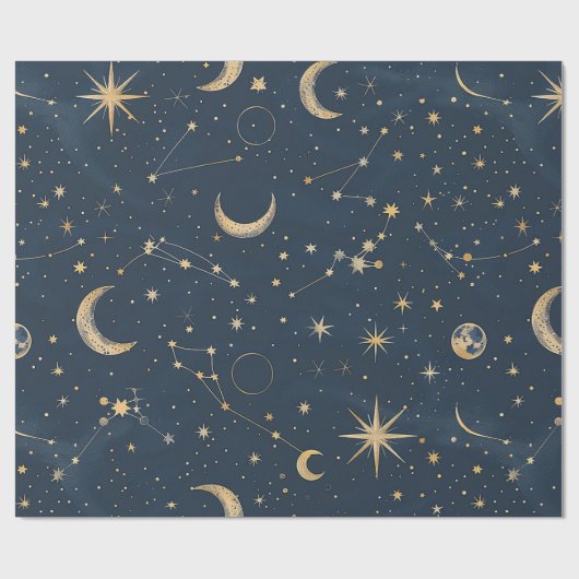Celestial Constellation - Starry Night (1) Geschenkpapier (Flach)