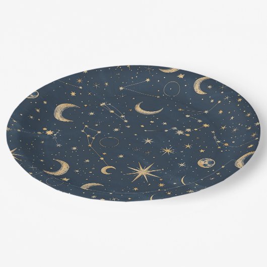 Celestial Constellation - Starry Night (1) Pappteller (Schrägansicht)