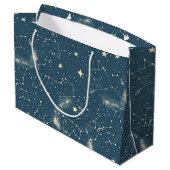Celestial Constellation - Starry Night (2) Große Geschenktüte (Rückseite Schrägansicht)