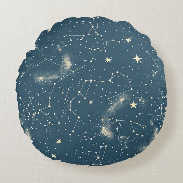 Celestial Constellation - Starry Night (2) Rundes Kissen (Vorderseite)