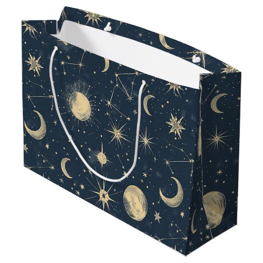 Celestial Constellation - Starry Night (3) Große Geschenktüte (Rückseite Schrägansicht)